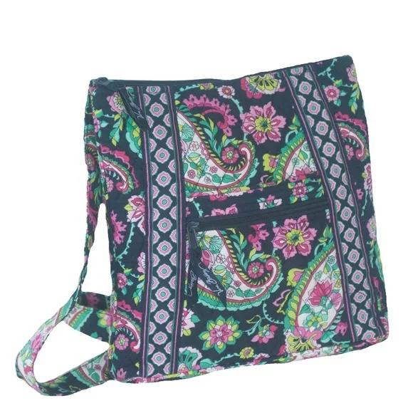Vera Bradley Navy Colorful Petal Paisley Crossbody Bag Purse - Picture 15 of 15